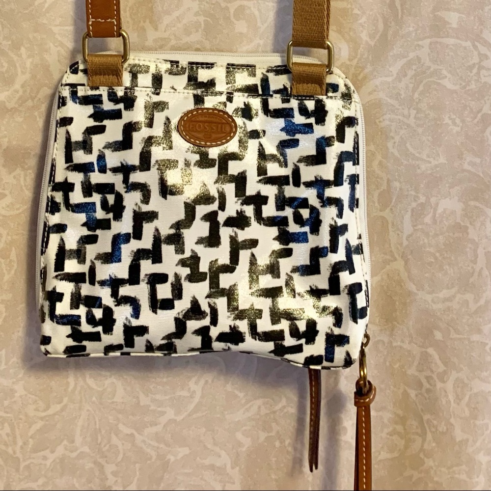 NWOT Fossil Coated Canvas Crossbody Purse - Picture 12 of 13